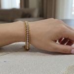Tripple Layer Gold Rope and Diamond Statement Bracelet