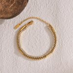 Double-Layer Cubic Zirconia & Box Chain Bracelet