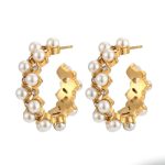 Elegant Pearl Embellished Hoop Earrings