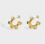 Vintage Inspired Emerald Hoops - Image 2