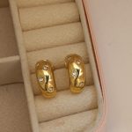Celestial Starburst Chunky Gold Hoop Earrings