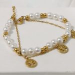 Elegant Pearl & Tree of Life Charm Double-Layer Bracelet