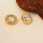 Cushion-Cut Crystal Ear Studs