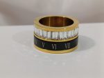 Roman Numeral & Baguette Crystal Statement Ring - Image 2