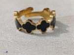 Golden Clover Eternity Chain Adjustable Ring